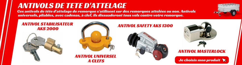 Antivol tête d'attelage pour remorque 110x110mm - Clinique Remorque 17