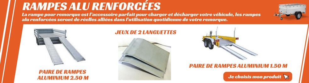 Rampe de chargement aluminium pour plateaux : Commandez sur Techni-Contact  - Rampe chargement remorque