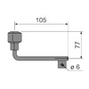 manivelle seule l.105 mm et 0.3 kg