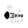 5 vis de roue m14 pour essieux 750 kg