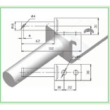 gond mâle pour charnière femelle - entraxe 22 mm ø 9 mm