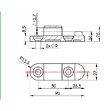 charnière femelle seul - perçage 50 mm x ø 9 mm pour charnière mâle réf: 6957