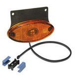 feu latéral orange + catadioptre + câble 2 m - aspock flatpoint