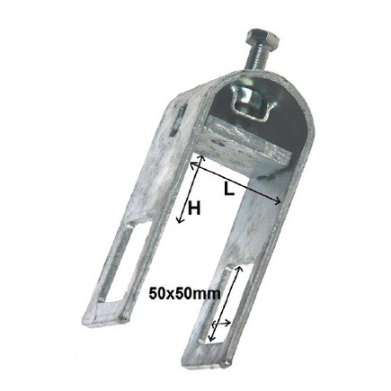u chandelle 100 x 50 mm pour tube 50 x 50 mm