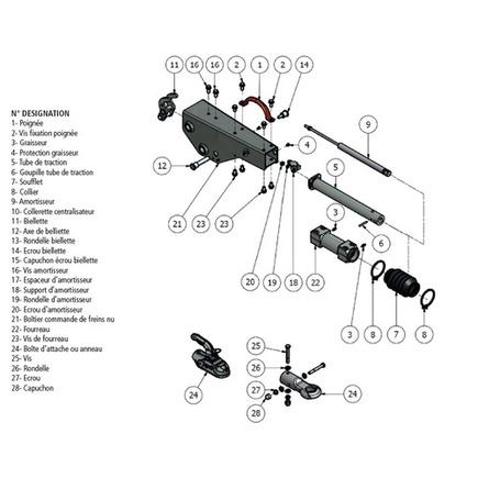 kit tube de traction pour tête khd25