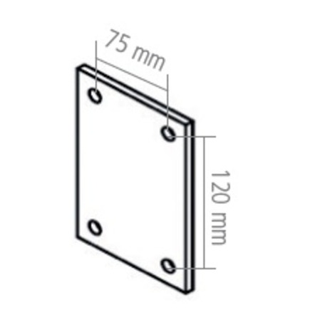 contre plaque de support roue jockey ø 70 mm