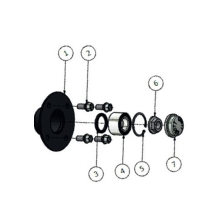 5 vis de roue m14 pour essieux 750 kg